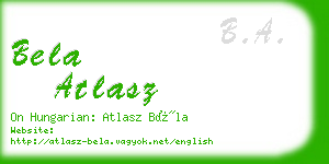 bela atlasz business card